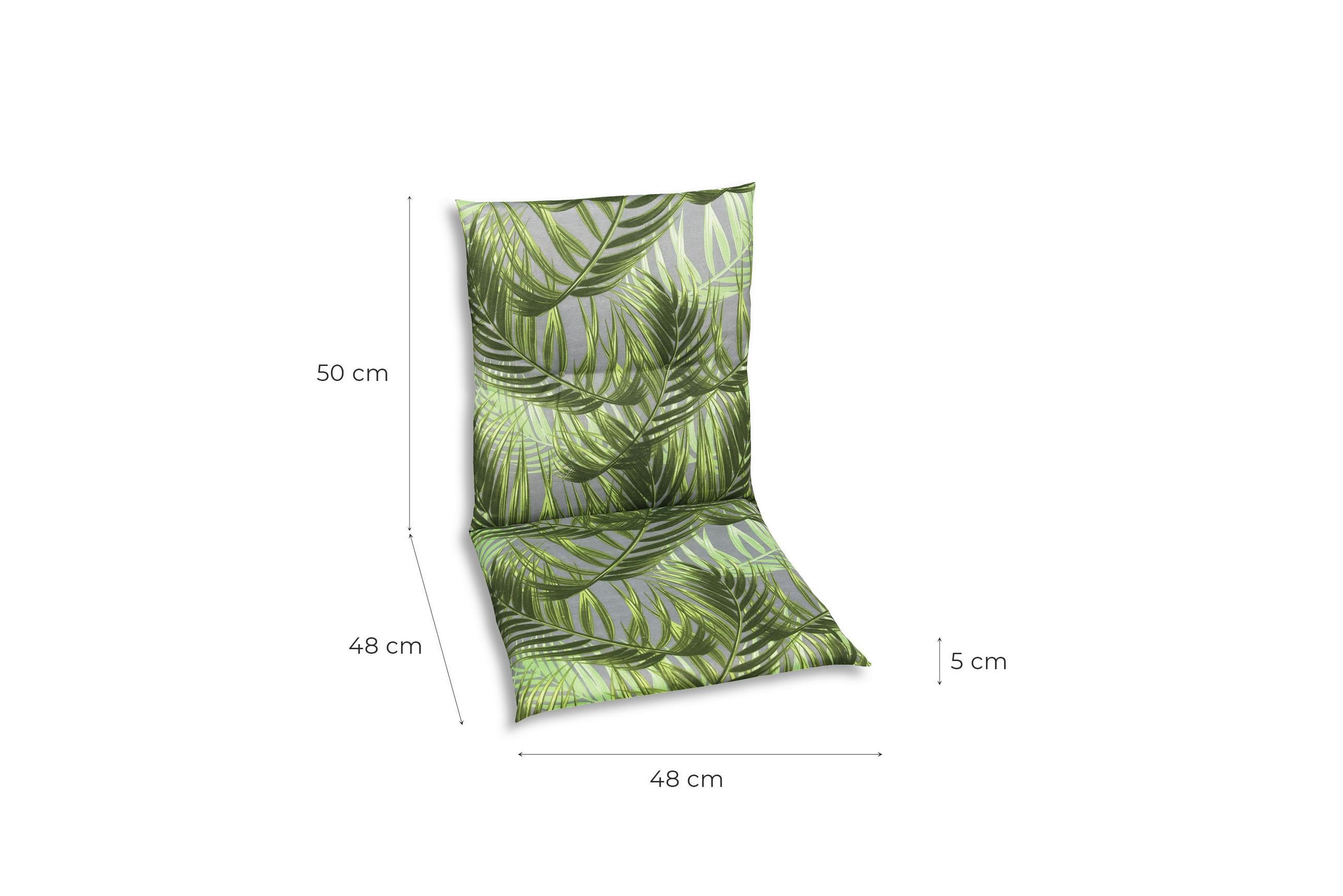 SESSELAUFLAGENSET Blätter  - Grau/Grün, KONVENTIONELL, Textil (48/5/98cm)