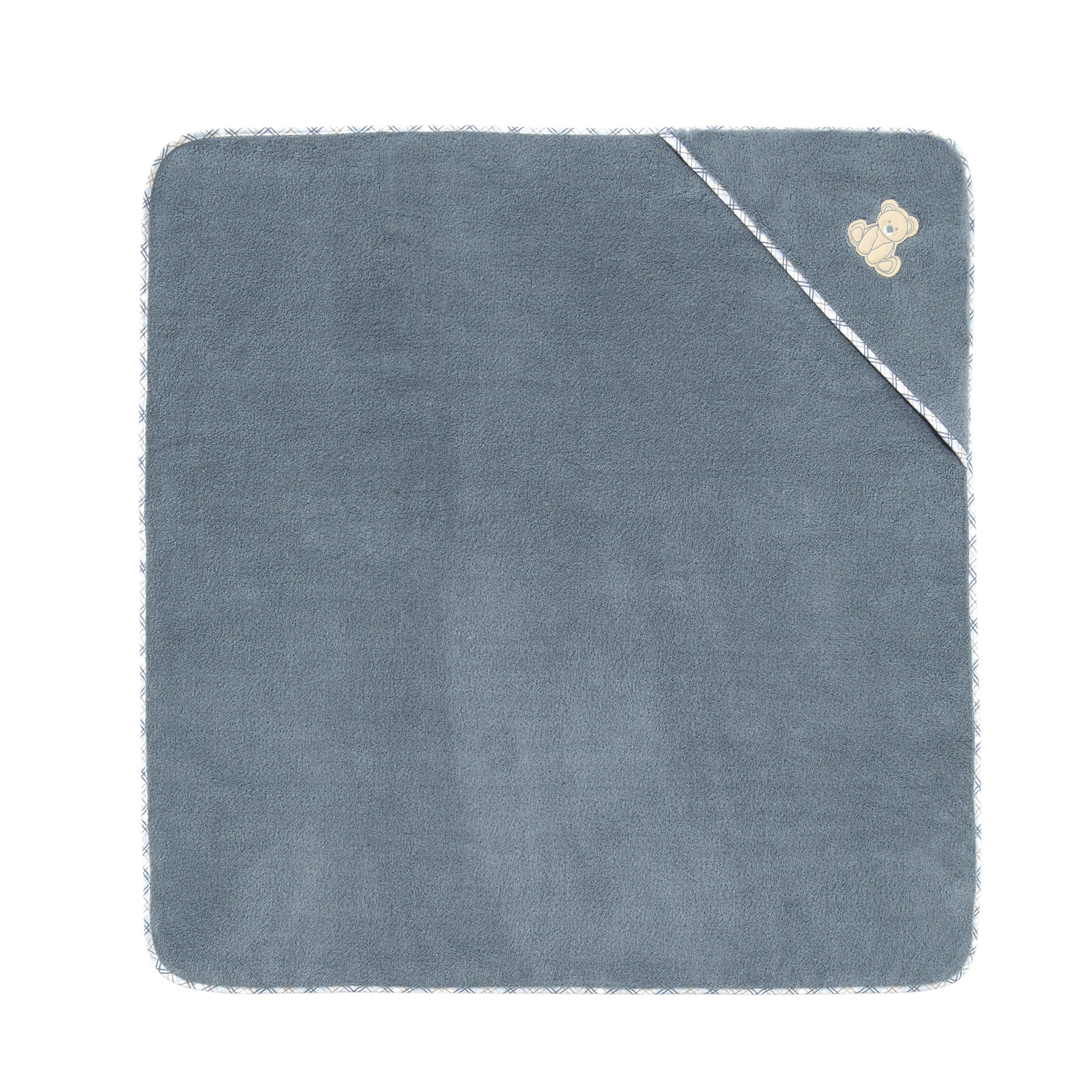 Vossen Kapuzenbadetuch Teddy Graublau 100x100 cm
