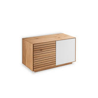 GARDEROBENBANK 80/44/37 cm  - Weiss/Eichefarben, Natur, Glas/Holz (80/44/37cm) - Linea Natura