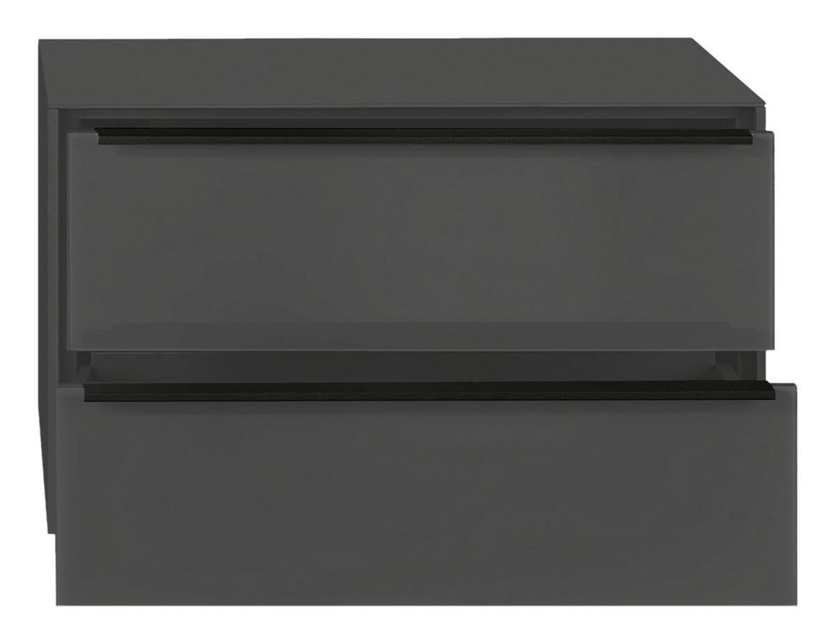 GARDEROBENBANK  in 72/50/32 cm  - Anthrazit/Schwarz, Design, Glas/Metall (72/50/32cm) - Novel