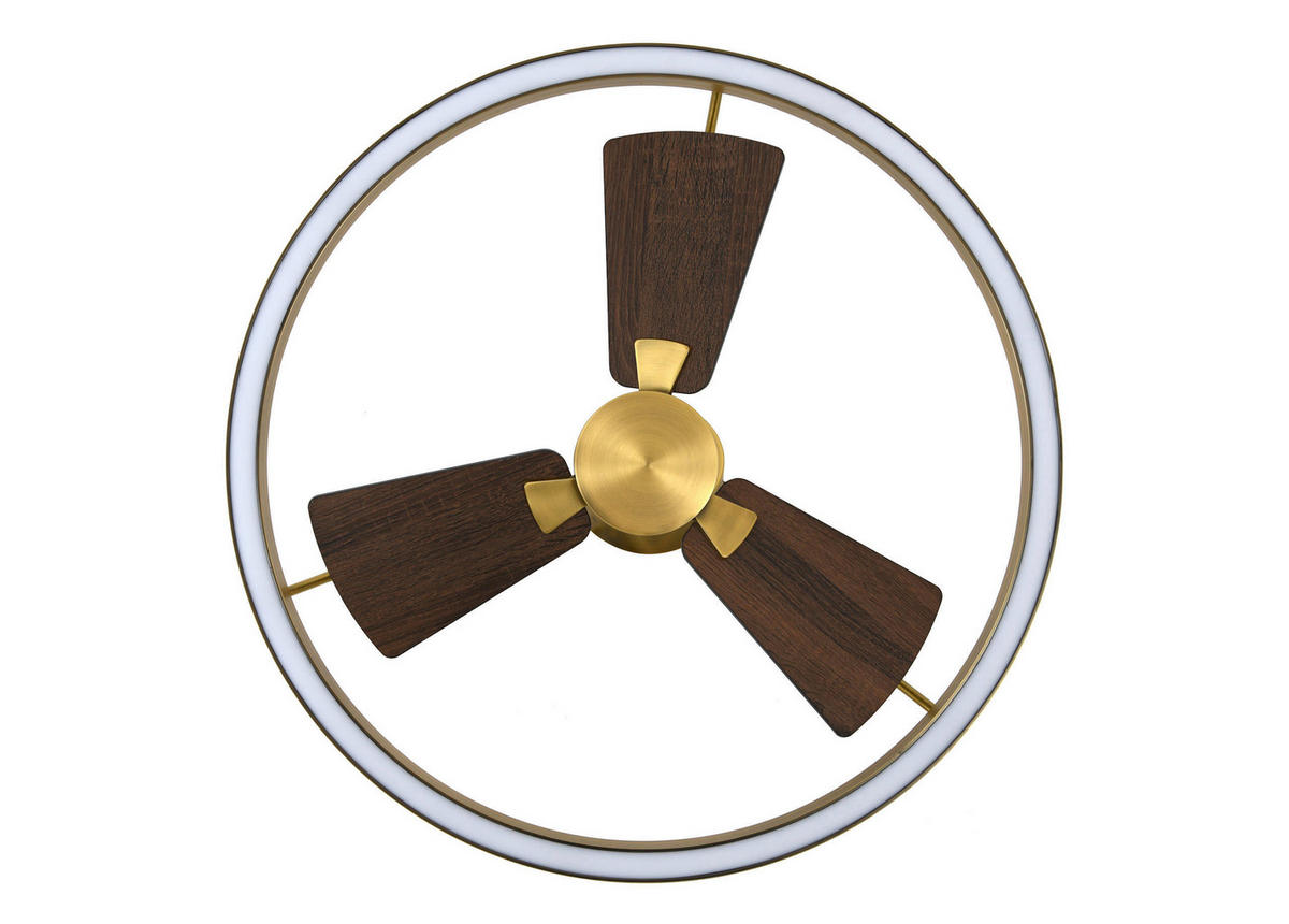 DECKENVENTILATOR     - Messingfarben/Walnussfarben, Basics, Holzwerkstoff/Metall (70/34.5/70cm)