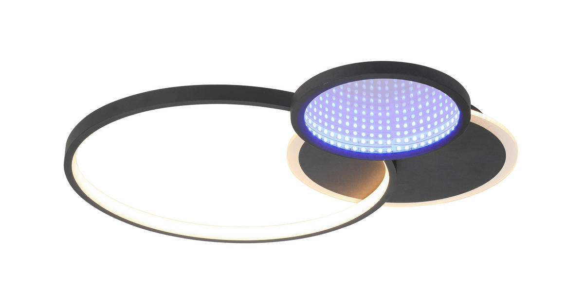 PLAFONIERĂ CU LED - negru, Lifestyle, plastic/metal (55/45/7,5cm) - Novel