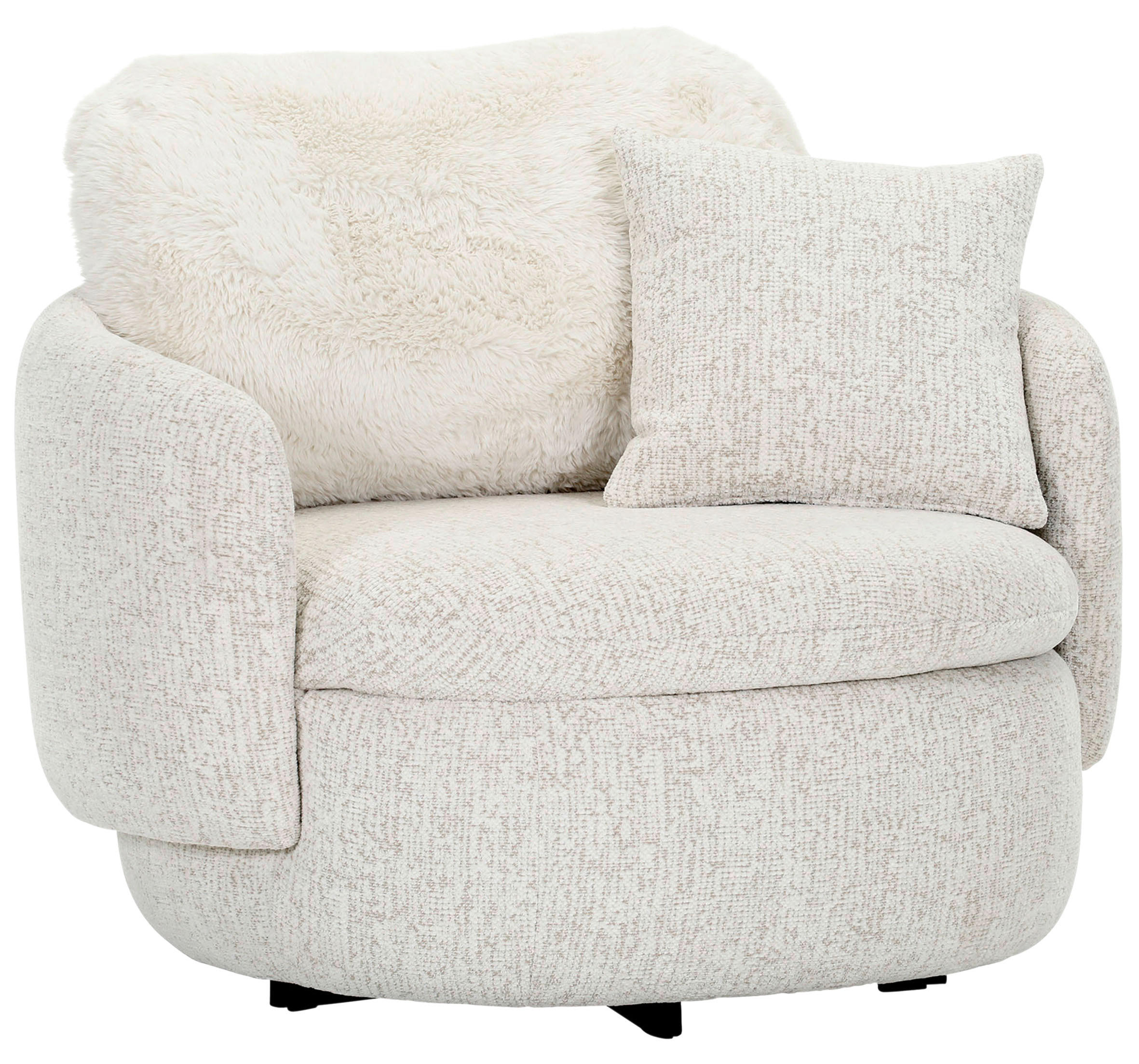 SESSEL in Chenille Beige  - Beige/Creme, Trend, Textil/Metall (103/70/100cm)