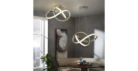 LED-DECKENLEUCHTE - Chromfarben, Design, Kunststoff/Metall (59/29/59cm) - Ambiente