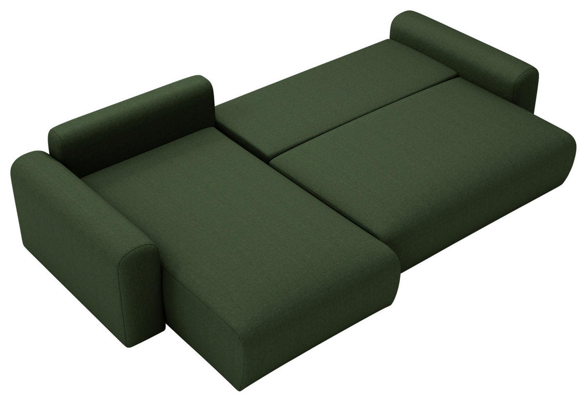 ECKSOFA Grün  - Creme/Schwarz, Design, Kunststoff/Textil (246/150cm) - Livetastic