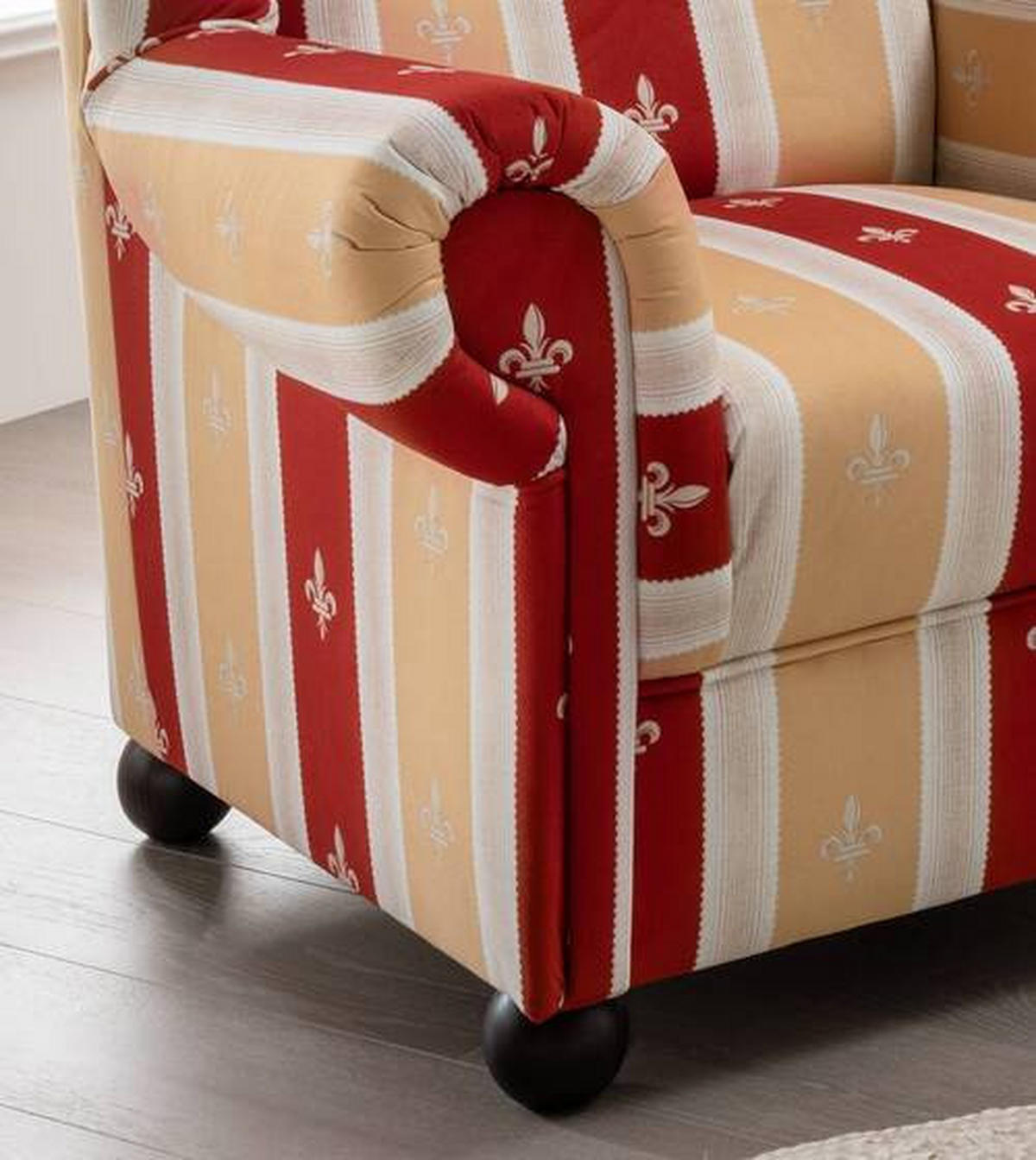 OHRENSESSEL in Mikrofaser Rot  - Wengefarben/Rot, Konventionell, Holz/Textil (92/102/89cm) - Livetastic