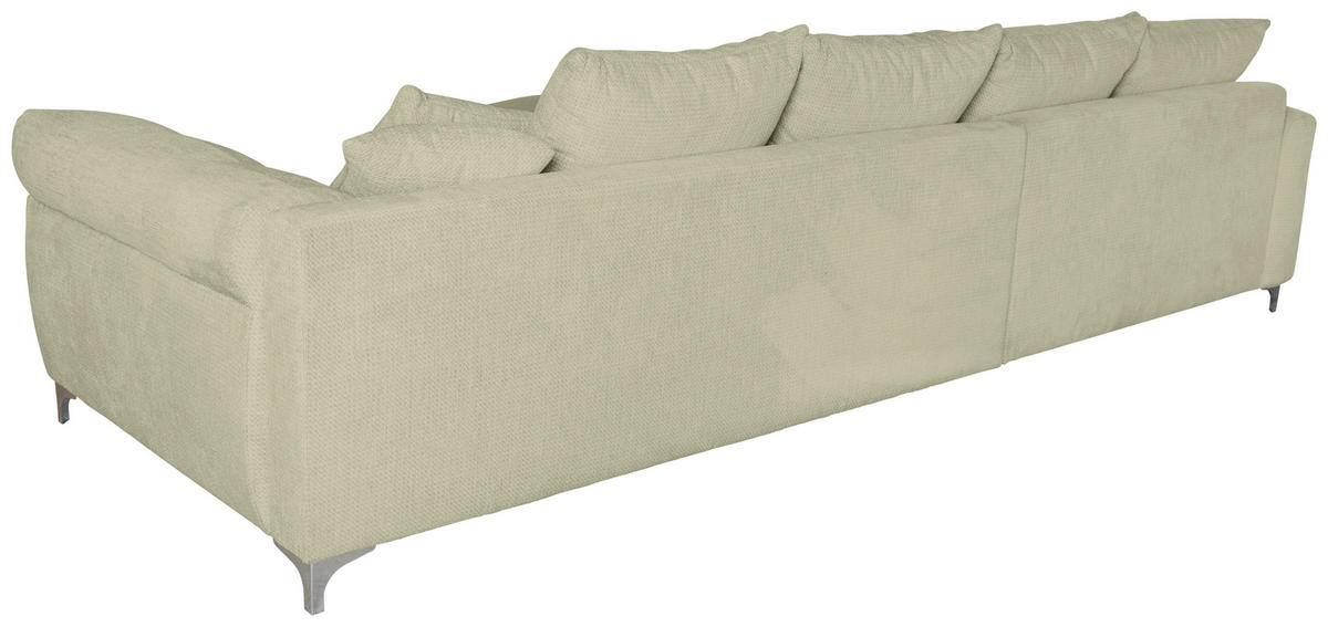 ECKSOFA Beige Chenille  - Chromfarben/Beige, KONVENTIONELL, Textil/Metall (227/329cm) - Carryhome