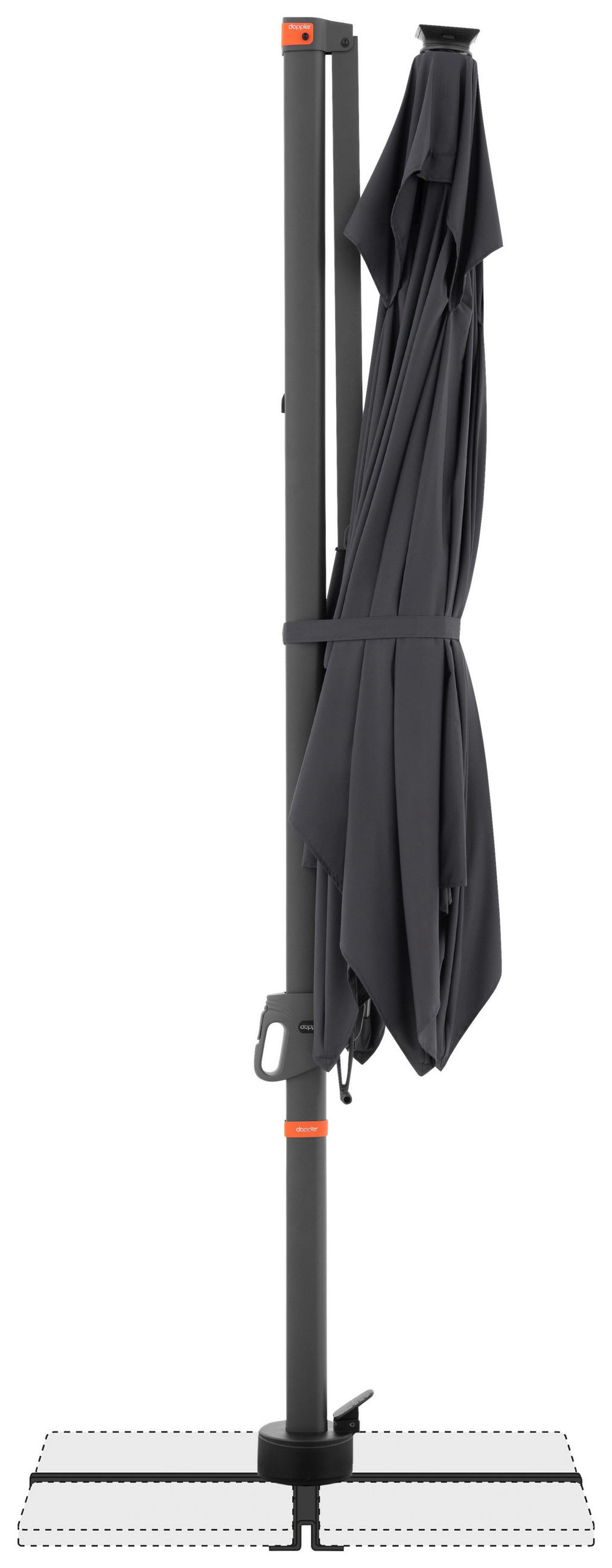 FÜGGŐ NAPERNYŐ  300/220 cm  - antracit, Basics, textil/fém (300/220cm) - KNIRPS