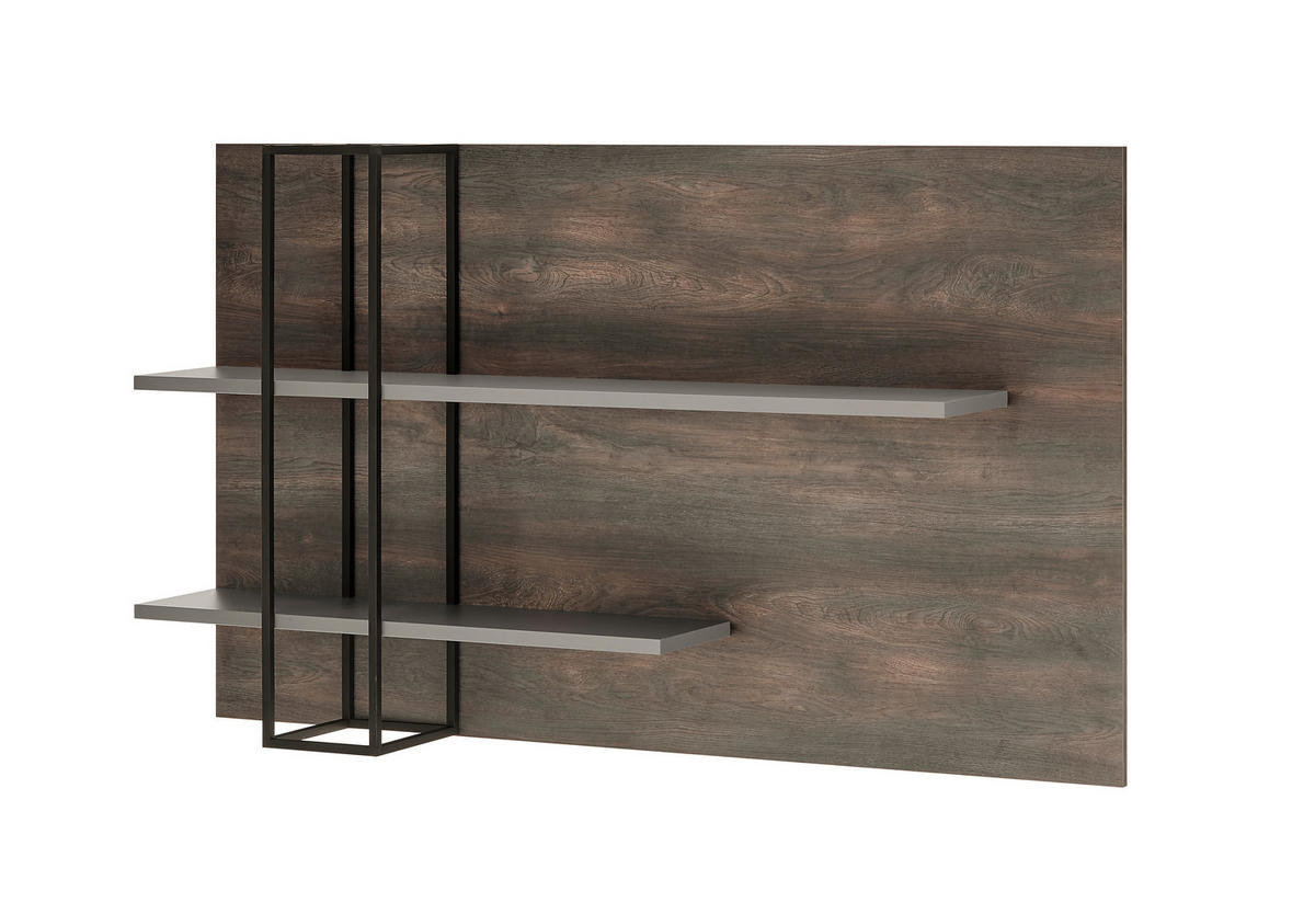 WANDREGAL Anthrazit, Eichefarben  - Eichefarben/Anthrazit, Design, Holzwerkstoff (152/90/26cm) - MID.YOU