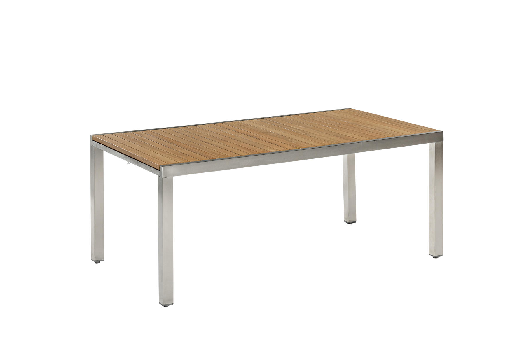 GARTENTISCH  - Silberfarben/Akaziefarben, KONVENTIONELL, Holz/Metall (180-240/100/74cm) - Gardenson