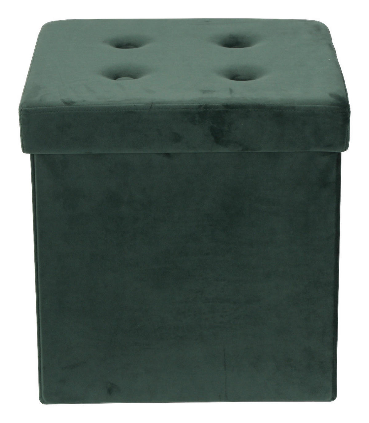 TABURET, SPAȚIU DE DEPOZITARE in  - verde, Modern, textil/material pe bază de lemn (38/38/38cm) - Carryhome
