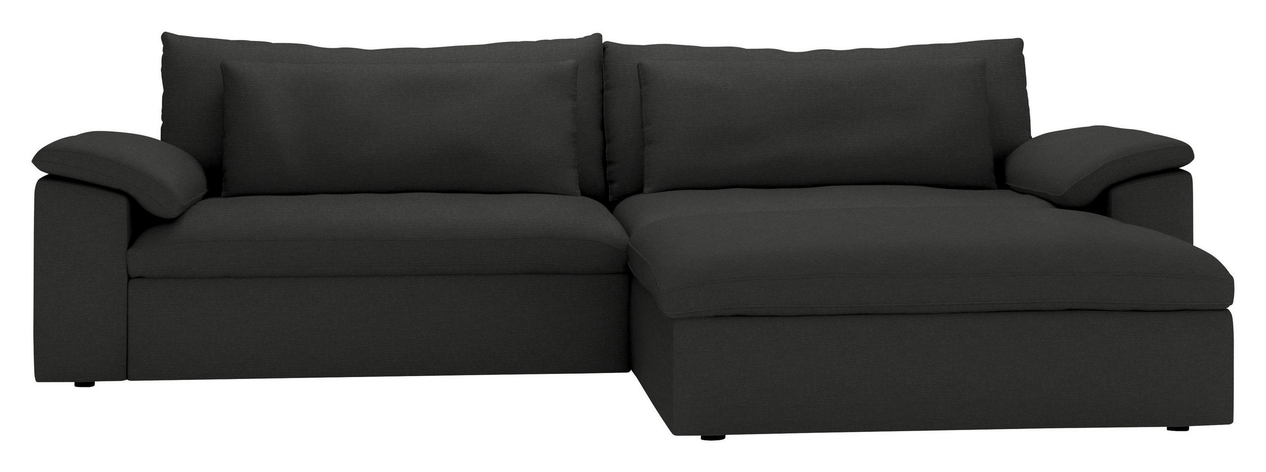 ECKSOFA  Webstoff Anthrazit  - Anthrazit/Schwarz, Modern, Kunststoff/Textil (306/198cm) - Carryhome