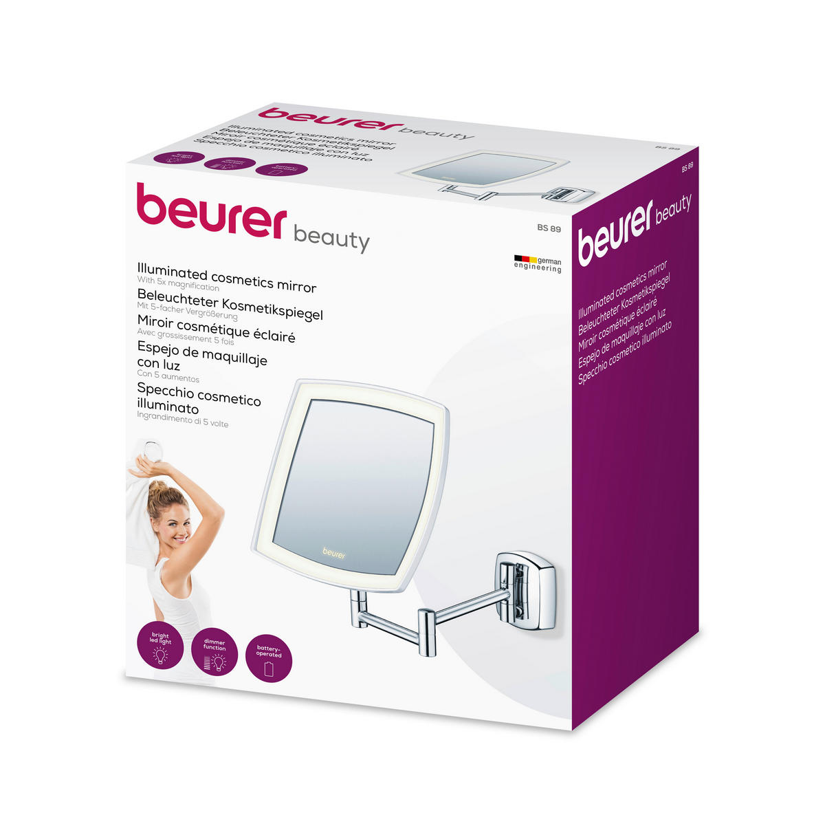 SCHMINKSPIEGEL 24/27/14 cm  - Chromfarben, Basics (24/27/14cm) - Beurer