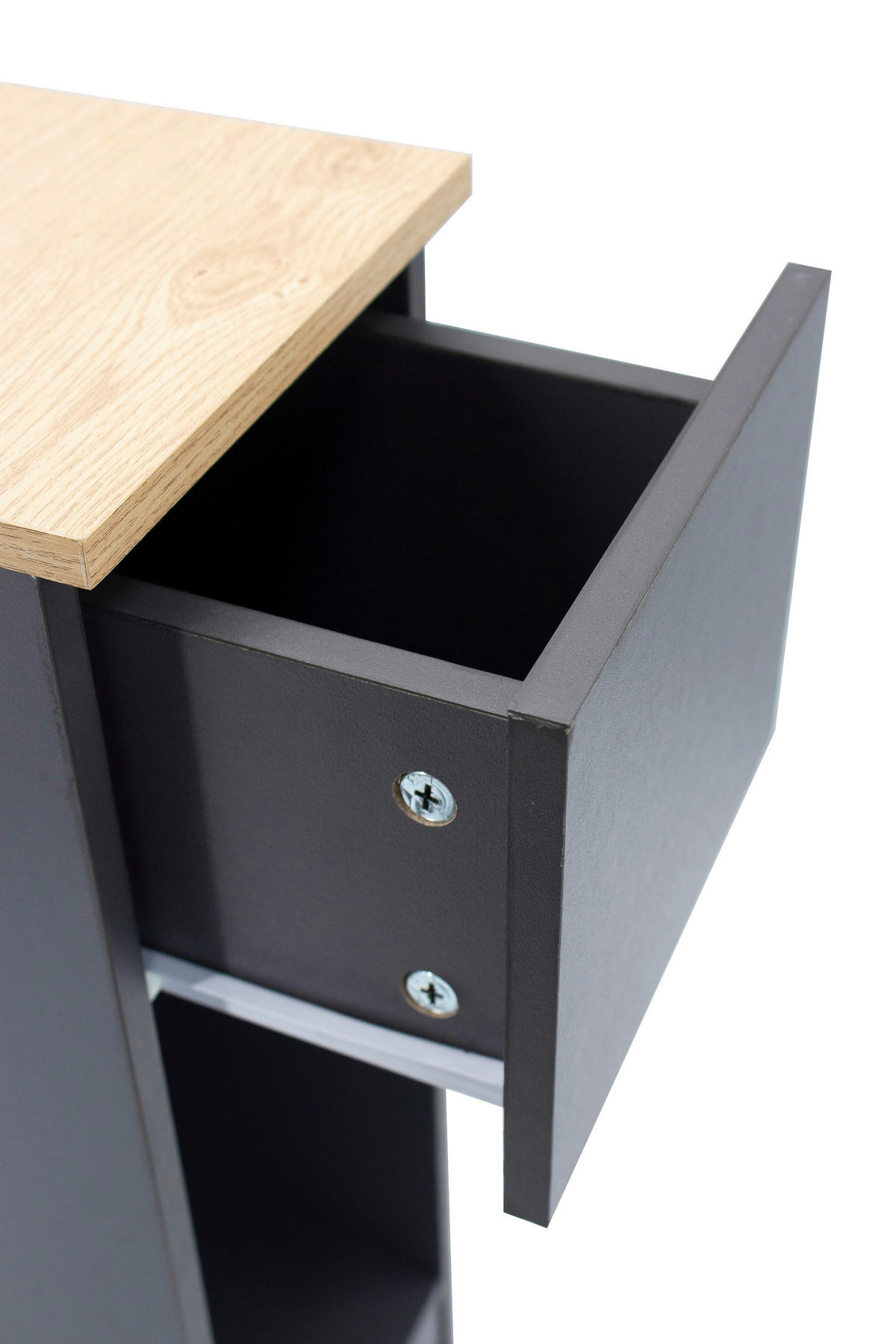 NACHTSCHRANK 19,6/60/33 cm, Anthrazit, Eiche Artisan,  - Anthrazit/Eiche Artisan, Basics, Holzwerkstoff (19,6/60/33cm) - Boxxx