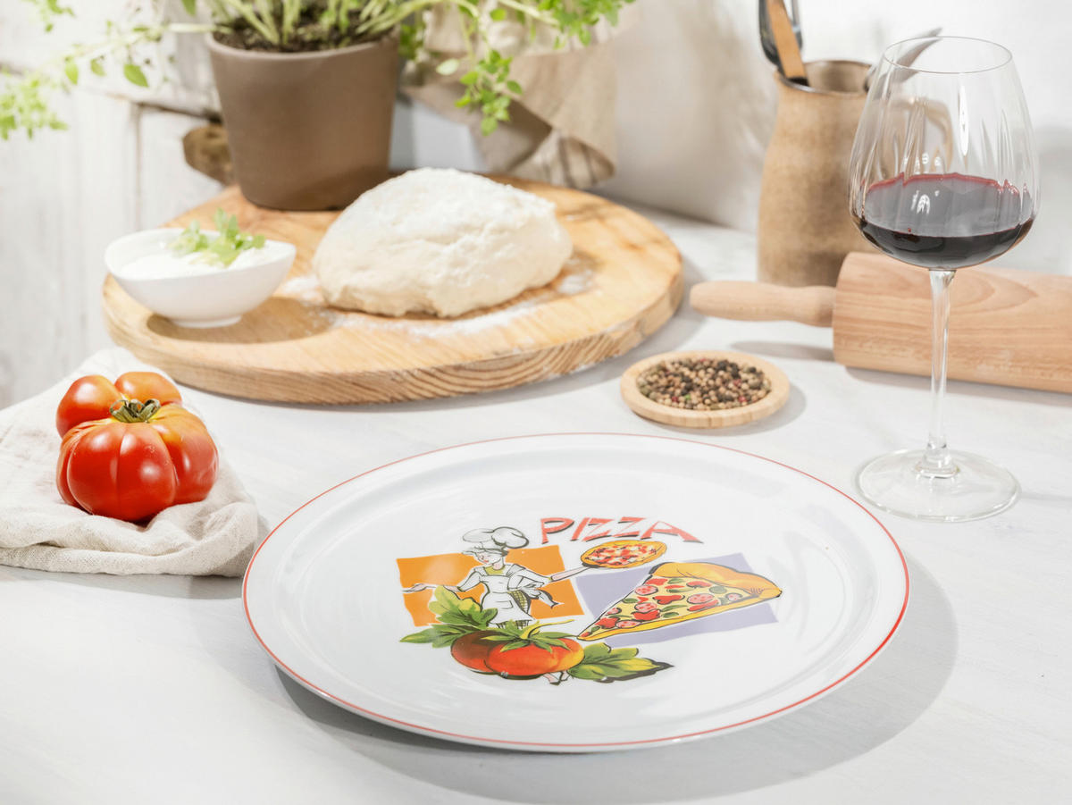 PIZZATELLER Porzellan 4-teilig Milano Sofia  - Multicolor, Basics, Keramik (30cm) - Creatable