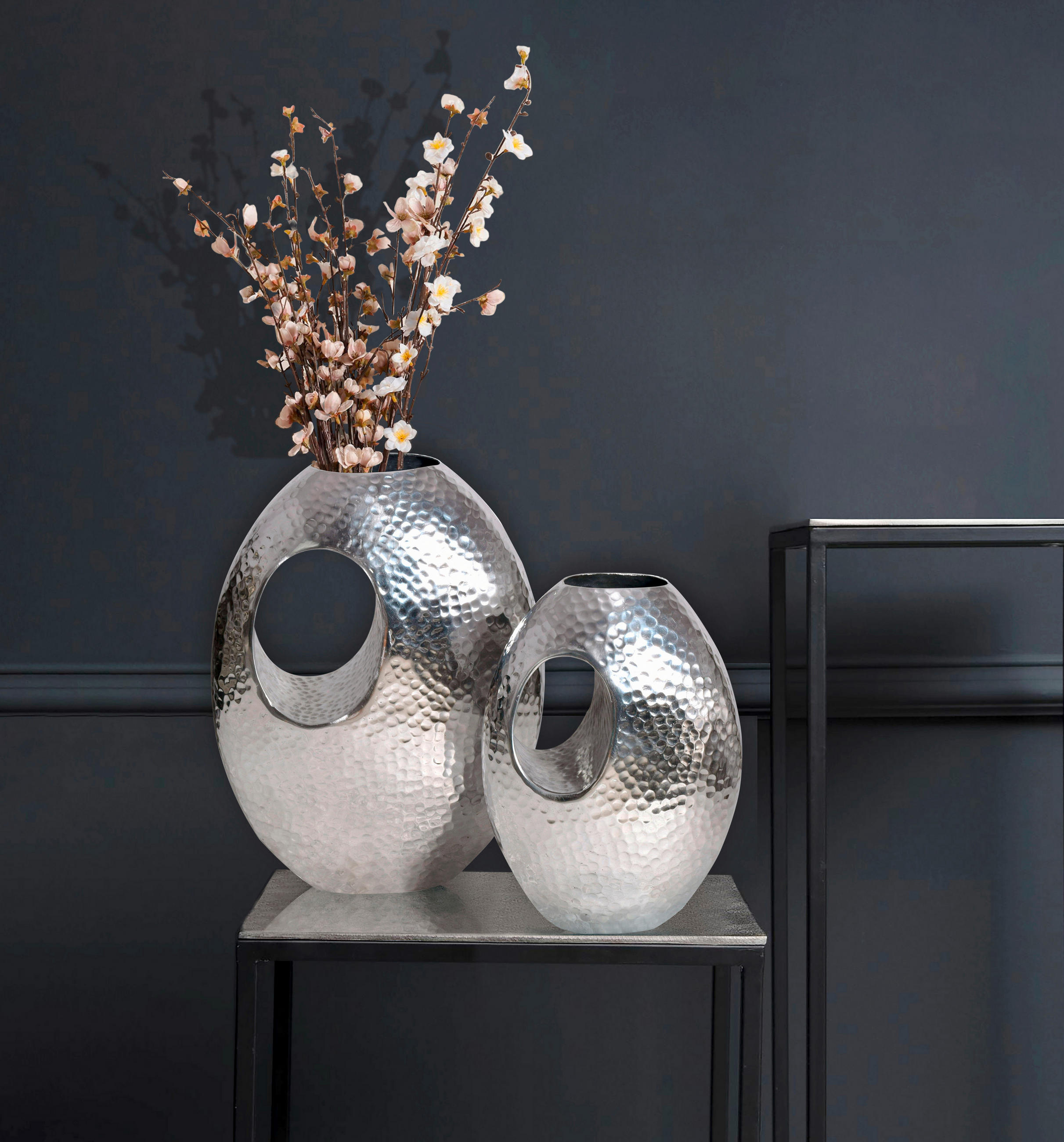 VAS 39 / 31 cm  - silver, Design, metall (29/39/16,5cm) - Livetastic