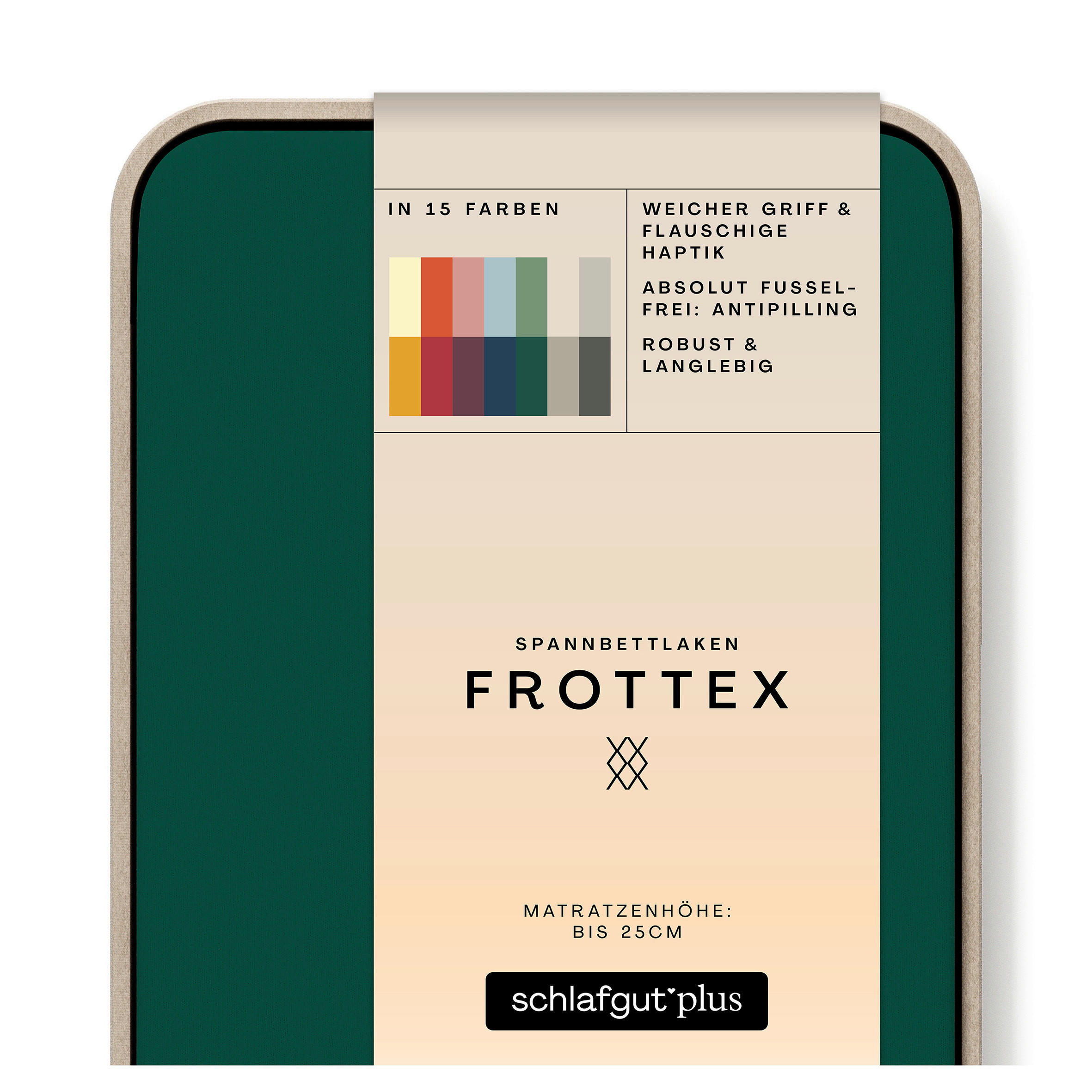 SPANNBETTTUCH FROTTEX Frottee  - Dunkelgrün, Basics, Textil (100/200cm) - Schlafgut