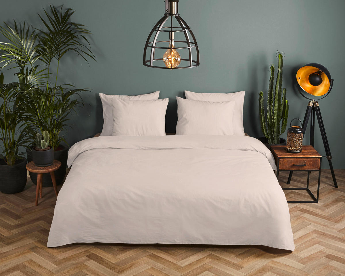BETTWÄSCHE Uni Light Sand Satin 135/200 cm  - Beige, Basics, Textil (135/200cm)