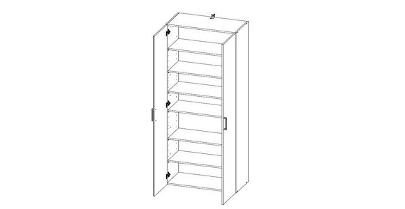 SCHRANK in Eichefarben - Eichefarben/Alufarben, KONVENTIONELL, Holzwerkstoff/Kunststoff (80/185/40cm) - Xora