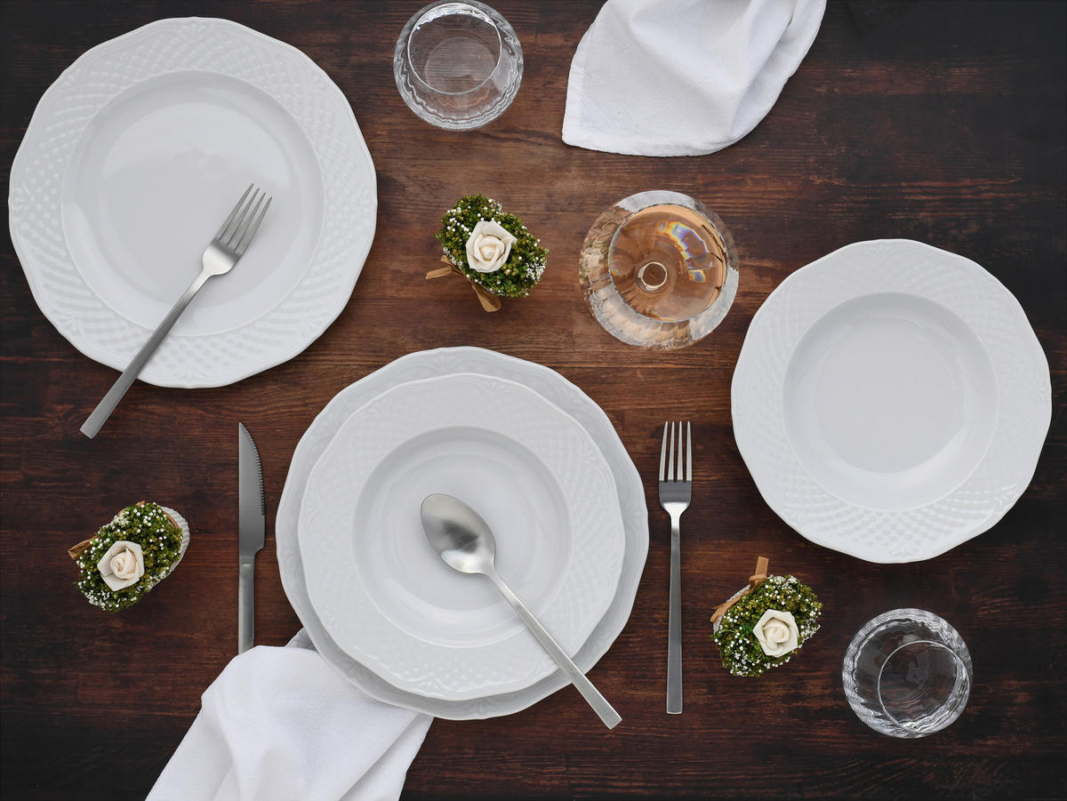 TAFELSERVICE Arianne Weiss 12-teilig  - Weiß, Basics, Keramik - Creatable