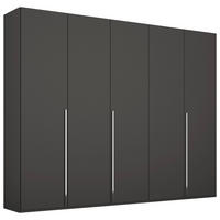 DREHTÜRENSCHRANK  in Graphitfarben  - Chromfarben/Graphitfarben, Design, Holzwerkstoff/Metall (251/223/60cm) - home24