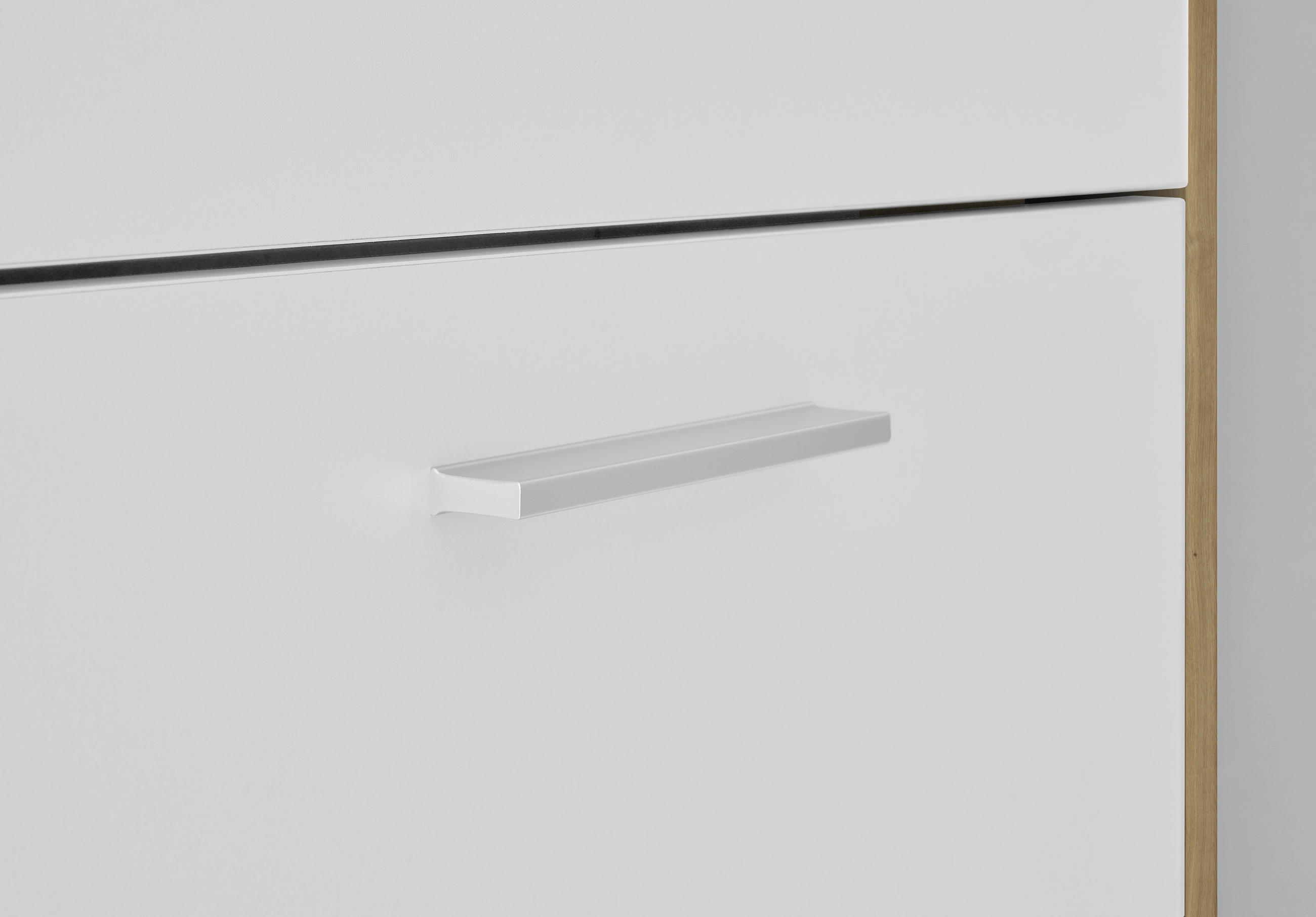 CIPELARNIK SA NAGIBNIM VRATIMA  bela, hrast artisan  pločasti materijal     - bela/srebrna, Osnovno, pločasti materijal/plastika (64/125/26cm) - Xora