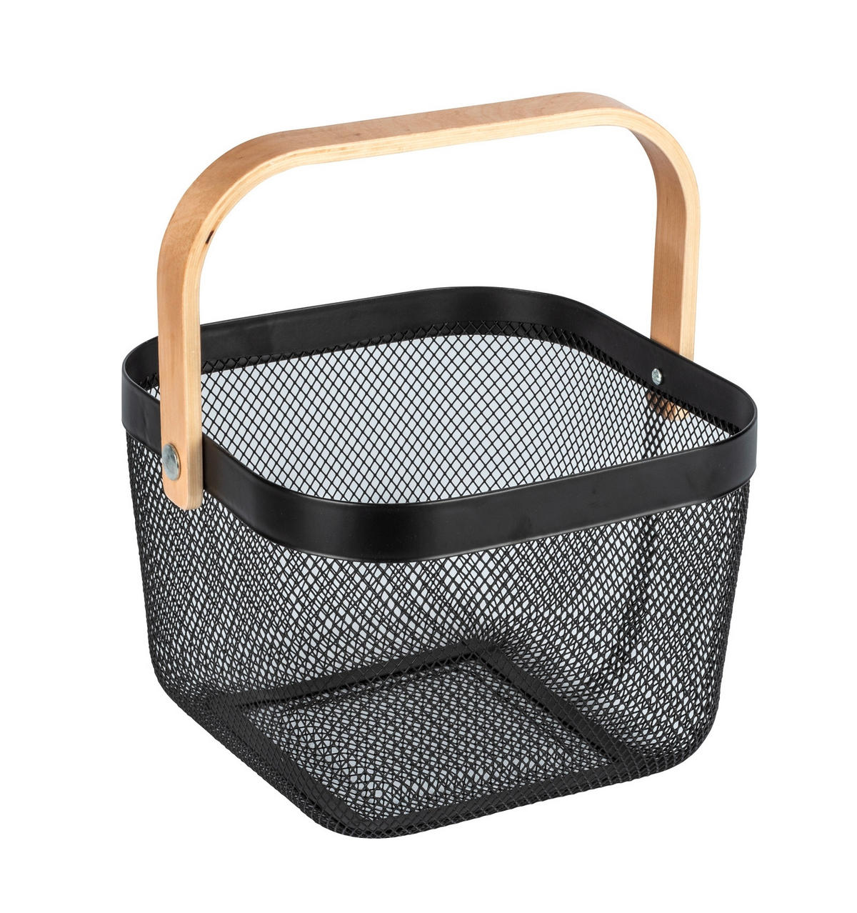 AUFBEWAHRUNGSKÖRBCHEN  - Schwarz/Braun, KONVENTIONELL, Holz/Metall (25/17/25cm) - Wenko