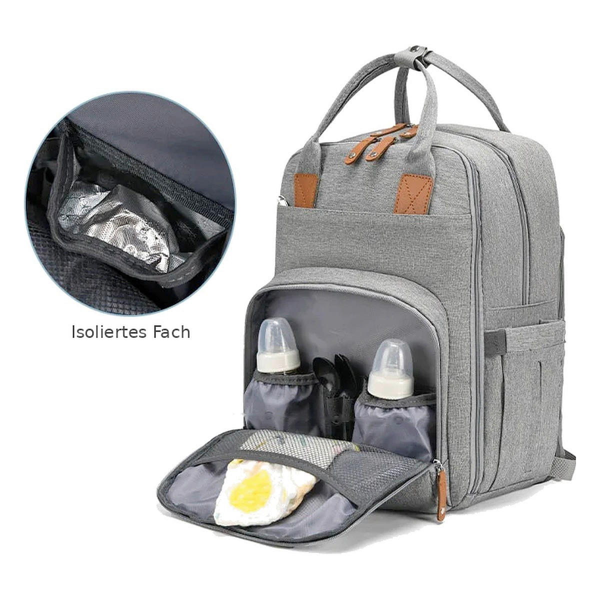WICKELRUCKSACK Stella Bag Deluxe  - Hellgrau, Basics, Textil (30/40/21cm)