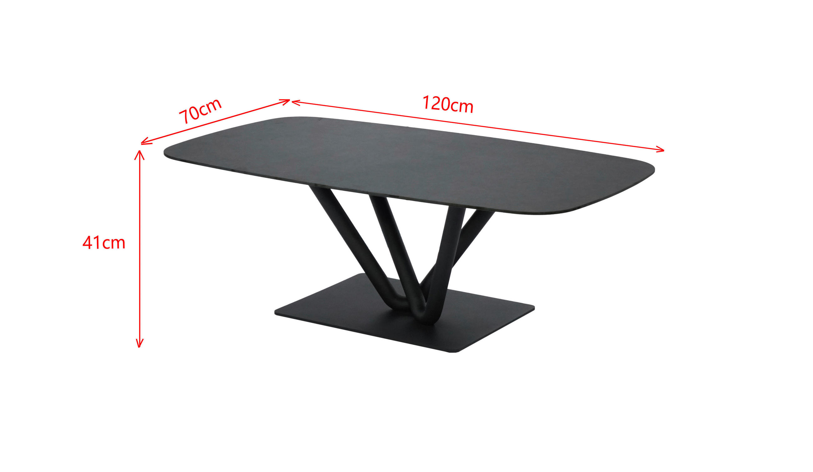 KONFERENČNÍ STOLEK, antracitová, černá, kov, keramika, 120/70/41 cm - černá/antracitová, Design, kov/keramika (120/70/41cm) - Novel