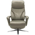 RELAXSESSEL in Leder Hellgrau, Platinfarben  - Platinfarben/Edelstahlfarben, Design, Leder/Metall (75/106/88cm) - Dieter Knoll