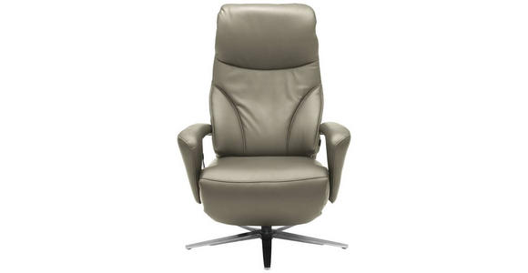 RELAXSESSEL in Leder Hellgrau, Platinfarben  - Platinfarben/Edelstahlfarben, Design, Leder/Metall (75/106/88cm) - Dieter Knoll