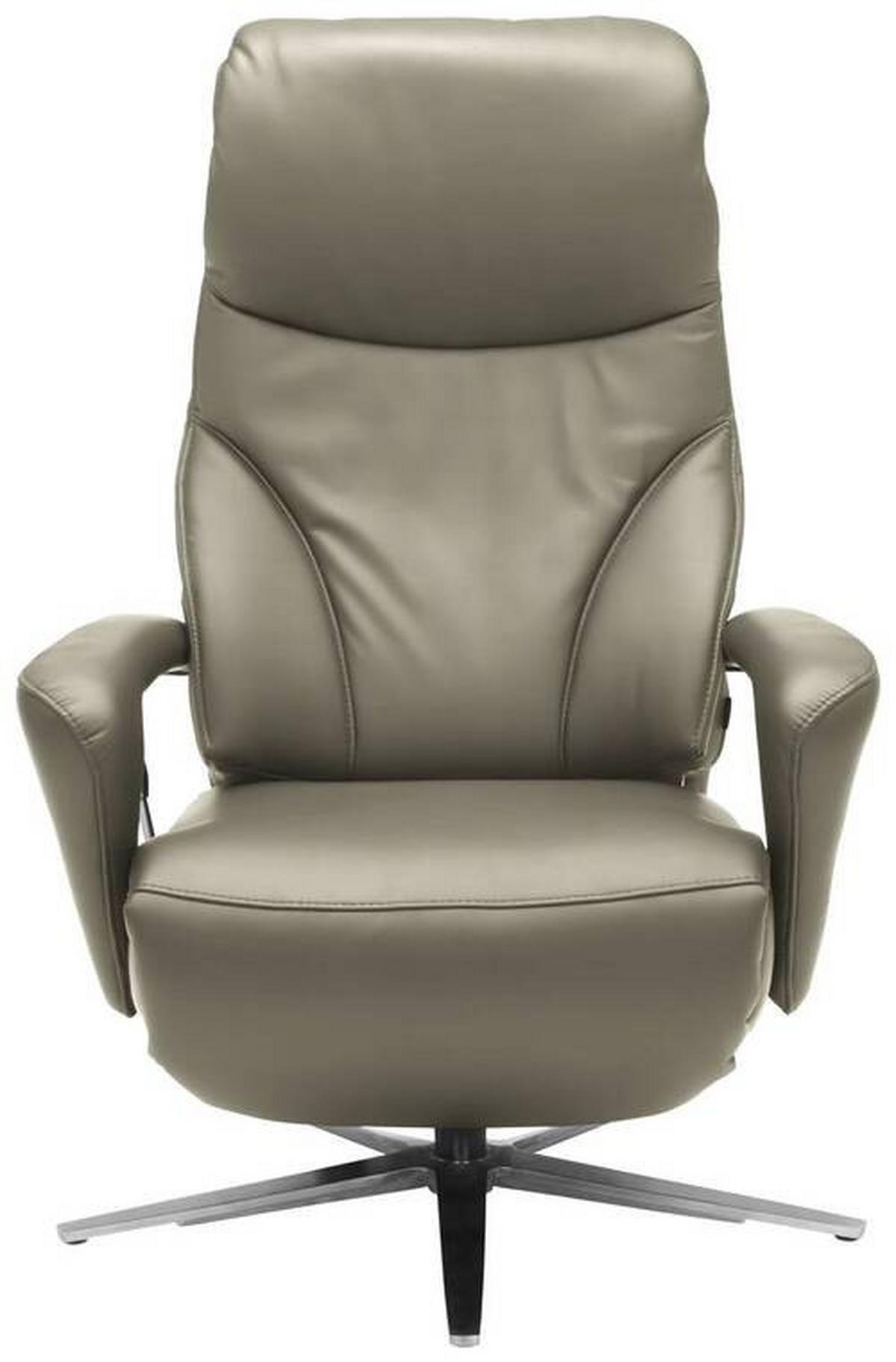 RELAXSESSEL in Leder Hellgrau, Platinfarben  - Platinfarben/Edelstahlfarben, Design, Leder/Metall (75/106/88cm) - Dieter Knoll