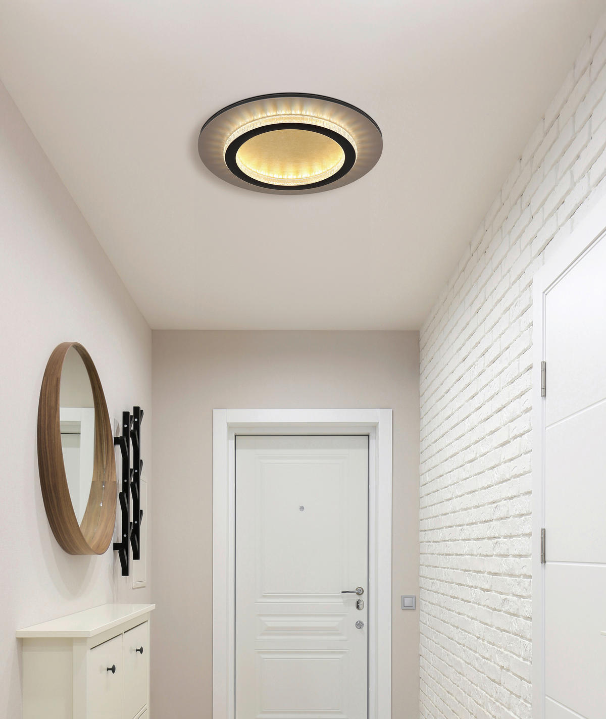 Plafonieră Cu Led  35/5,5 cm    - străveziu/auriu, Design, plastic/metal (35/5,5cm)