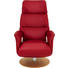RELAXSESSEL Echtleder Nackenstütze, Relaxfunktion - Eichefarben/Rot, Design, Leder/Holz (72/115/79cm) - Welnova