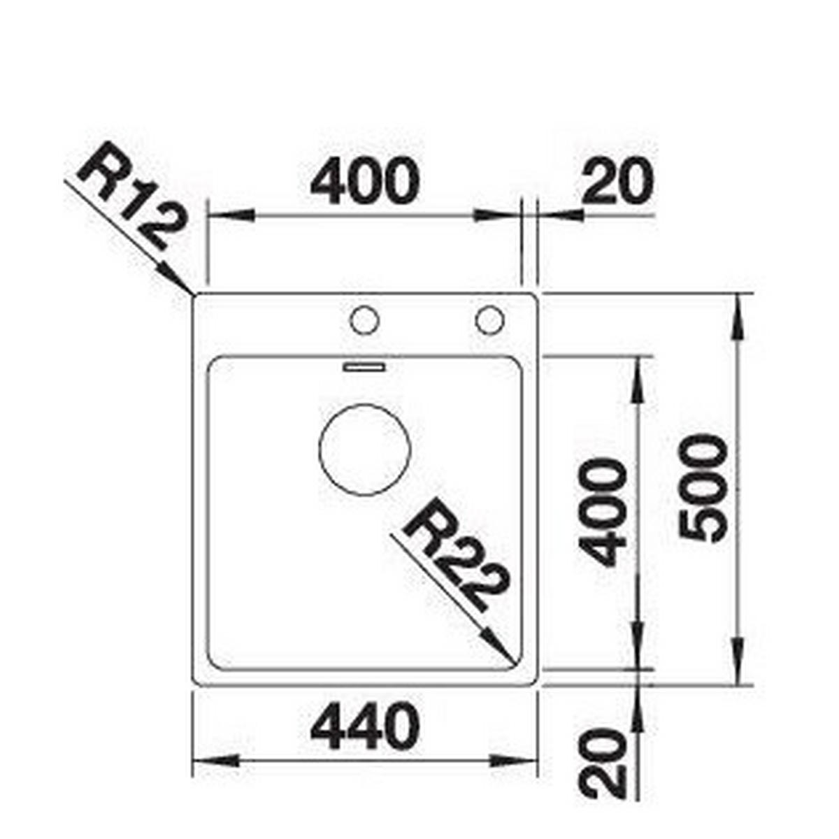 SPÜLE 525244  - Edelstahlfarben, Basics, Metall (44/19/50cm) - Blanco