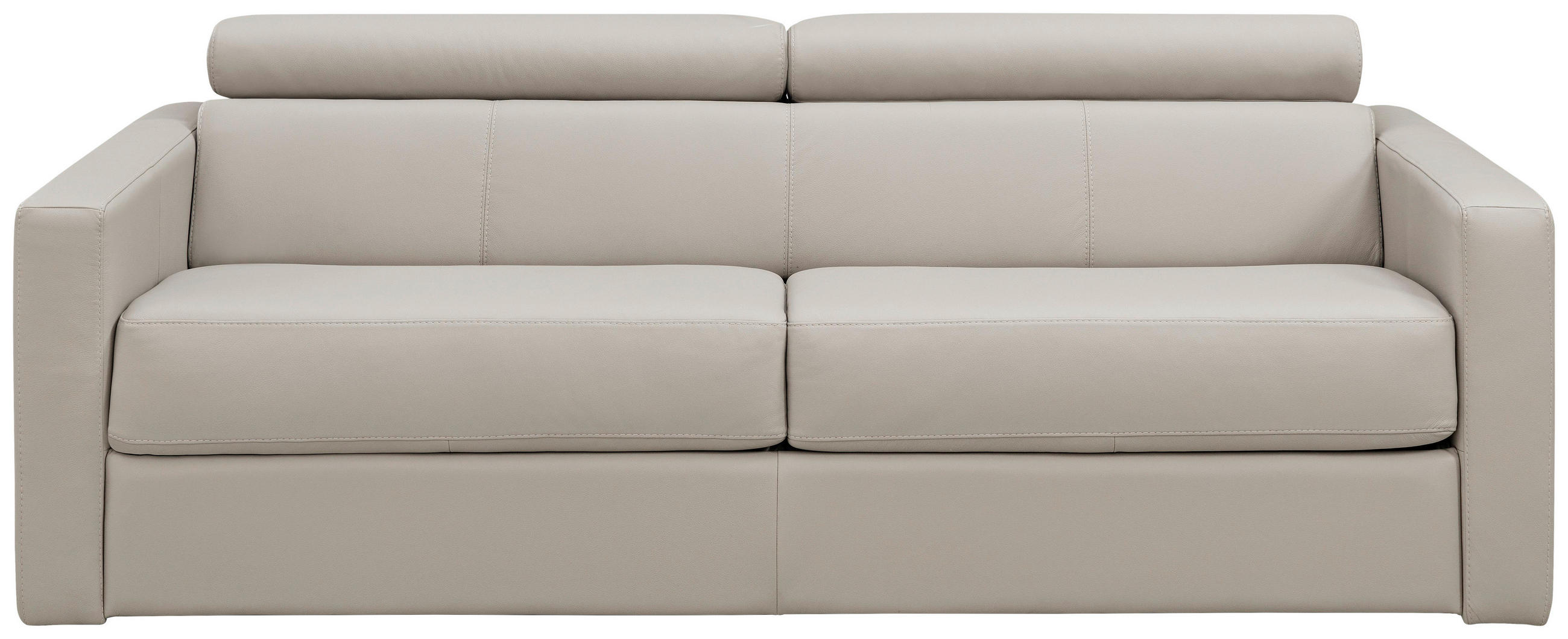 SCHLAFSOFA Creme Echtleder  - Creme/Schwarz, Design, Leder/Kunststoff (185/93/98cm) - Novel