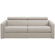 SCHLAFSOFA  in Echtleder Creme  - Creme/Schwarz, Design, Leder/Kunststoff (185/93/98cm) - Novel