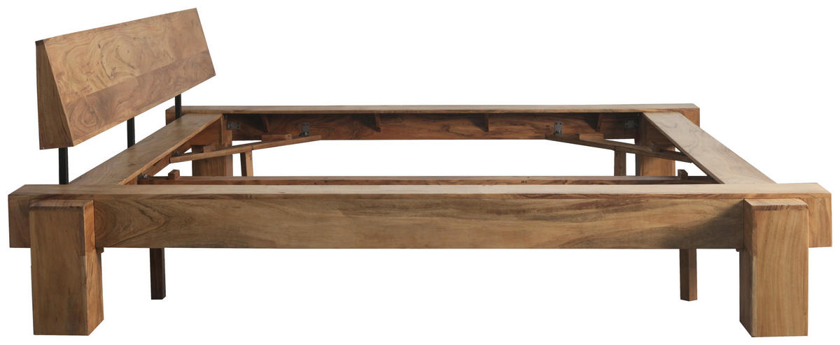 BALKENBETT 200/200 cm  in Akaziefarben   - Akaziefarben, MODERN, Holz (200/200cm) - MID.YOU