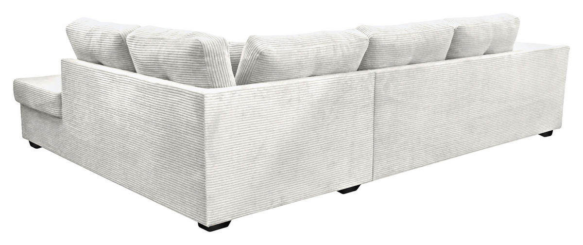 ECKSOFA Naturfarben Cord Zierkissen, Rückenkissen, Schlaffunktion, Rücken echt, Liegefläche im Originalstoff  - Schwarz/Naturfarben, KONVENTIONELL, Holz/Textil (298/202cm) - Carryhome