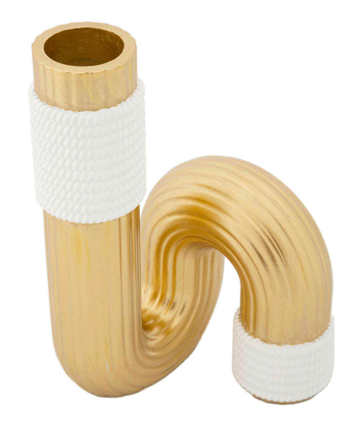 VASE  - Goldfarben/Weiß, Basics, Kunststoff (10.7/18.3/10.7cm)