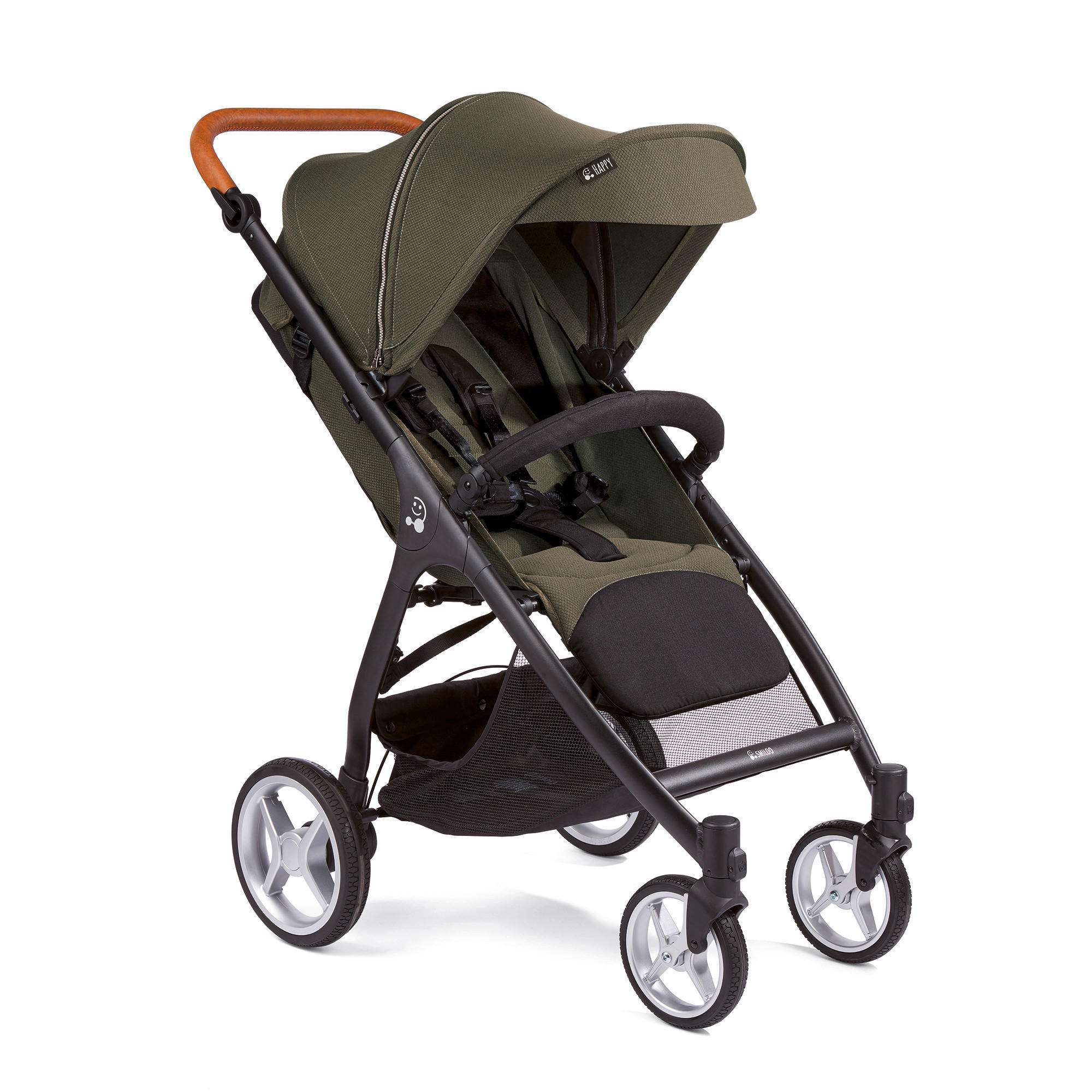 BUGGY Smiloo Happy+  - Schwarz/Olivgrün, Basics, Textil/Metall (60/106/100cm) - Gesslein