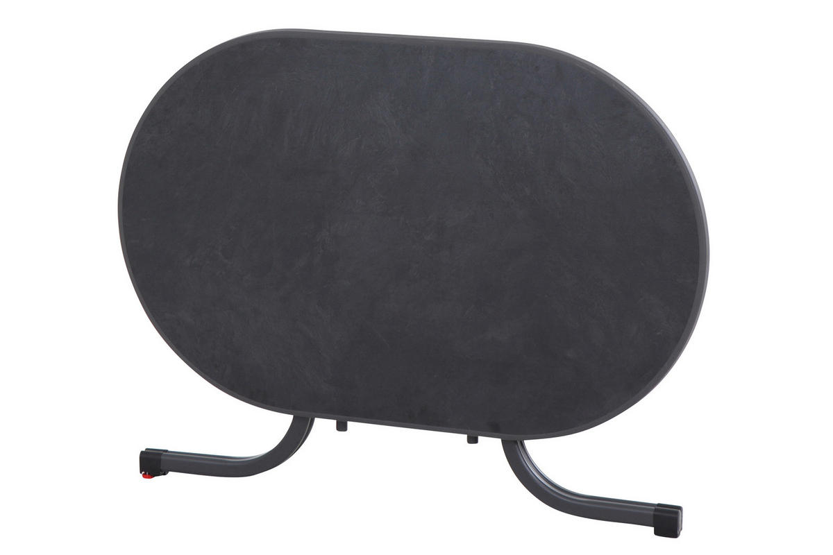 GARTENKLAPPTISCH Metall, Holzwerkstoff Anthrazit oval  - Anthrazit, KONVENTIONELL, Holzwerkstoff/Metall (140/90/71cm) - Siena Garden
