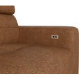ECKSOFA Rostfarben Chenille  - Rostfarben/Schwarz, KONVENTIONELL, Textil/Metall (178/264cm) - Hom`in