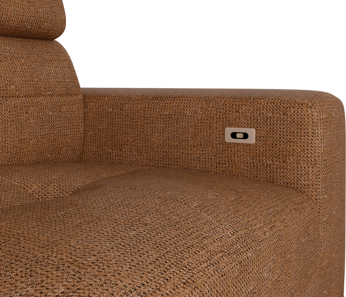 ECKSOFA Rostfarben Chenille  - Rostfarben/Schwarz, KONVENTIONELL, Textil/Metall (178/264cm) - Hom`in