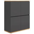 HIGHBOARD 100/121/42 cm  in Graphitfarben, Eiche Artisan  - Schwarz/Graphitfarben, MODERN, Holzwerkstoff (100/121/42cm) - Xora