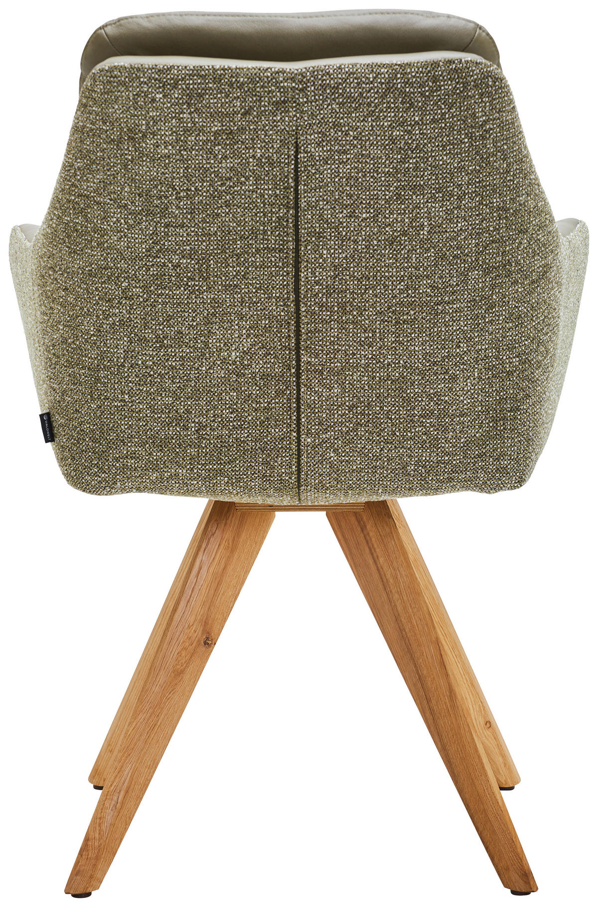 ARMLEHNSTUHL  in Webstoff Kombination Echtleder/Stoff pigmentiert  - Wildeiche/Olivgrün, Design, Leder/Holz (62/90/65cm) - Waldwelt