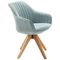 Scaun Cu Brațe din textil, albastru deschis - albastru deschis/culoare natur, Design, lemn/textil (60/83/65cm) - Hom`in
