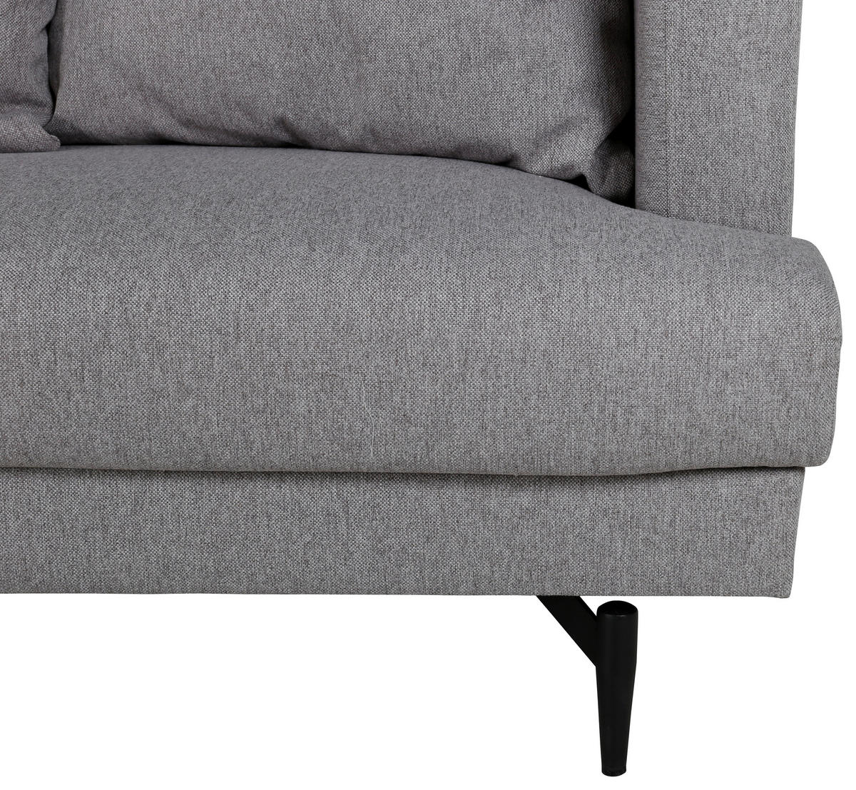 3-SITZER-SOFA Schwarz  - Schwarz/Grau, Design, Holz/Kunststoff (260/86/88cm) - Livetastic