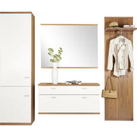 GARDEROBE 4-teilig  in  - Nussbaumfarben/Weiß, Design, Holz/Holzwerkstoff - Invivus