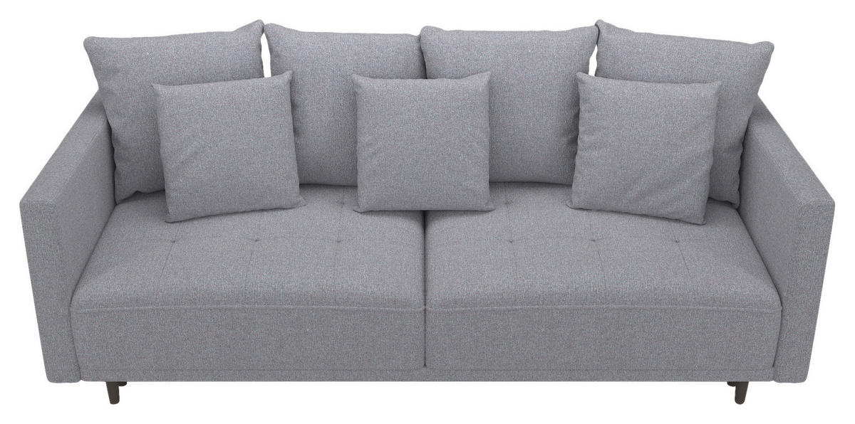 SCHLAFSOFA  mit Armteil links, Armteil rechts Webstoff Grau  - Schwarz/Grau, Design, Textil (223/96/95cm) - MID.YOU
